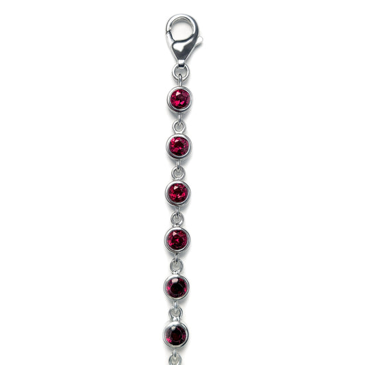 Sterling Silver Bracelet Rhodolite Garnet  IGB-116