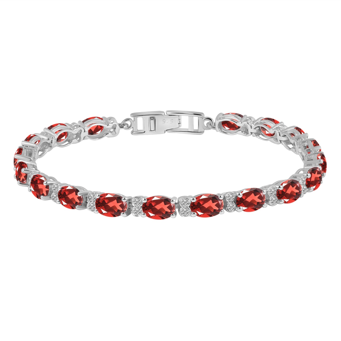 Sterling Silver Bracelet Garnet   IGB-108