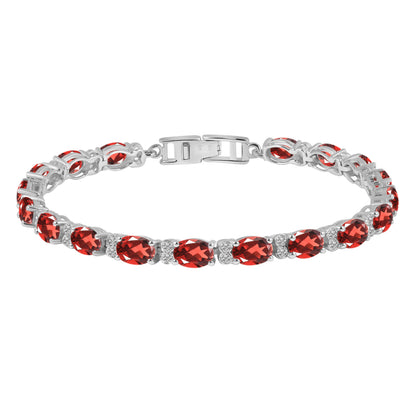 Sterling Silver Bracelet Garnet   IGB-108