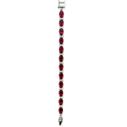 Sterling Silver Bracelet Garnet   IGB-108