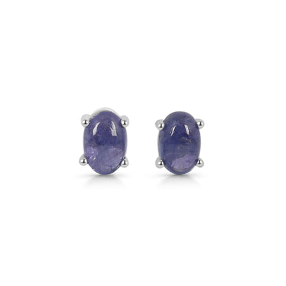 Sterling Silver Earrings Tanzanite  IGE-1143