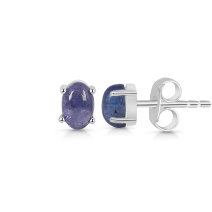 Sterling Silver Earrings Tanzanite  IGE-1143