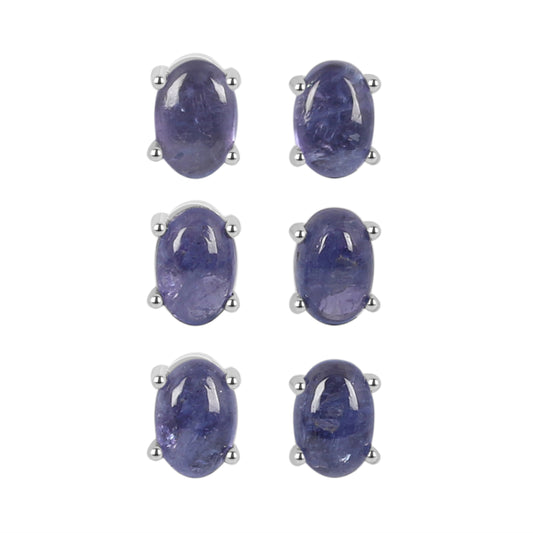 Sterling Silver Earrings Tanzanite  IGE-1143