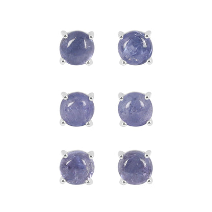 Sterling Silver Earrings Tanzanite  IGE-699