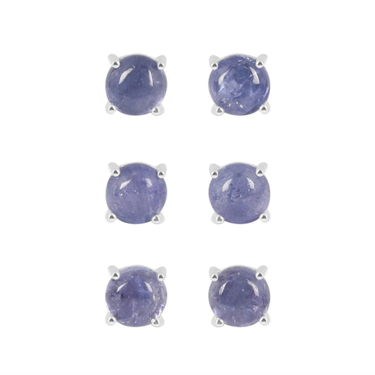 Sterling Silver Earrings Tanzanite  IGE-699