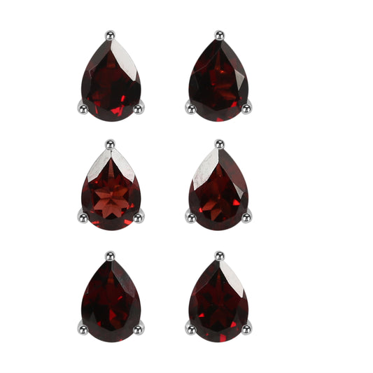 Sterling Silver Earrings Garnet   IGE-1154