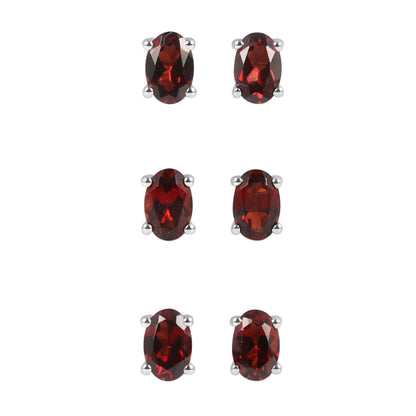 Sterling Silver Earrings Garnet   IGE-1154