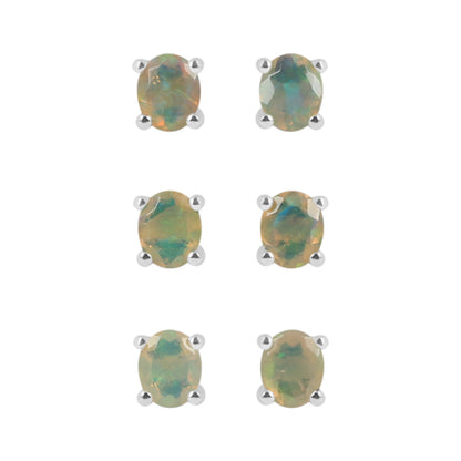 Sterling Silver Earrings Opal  IGE-1168