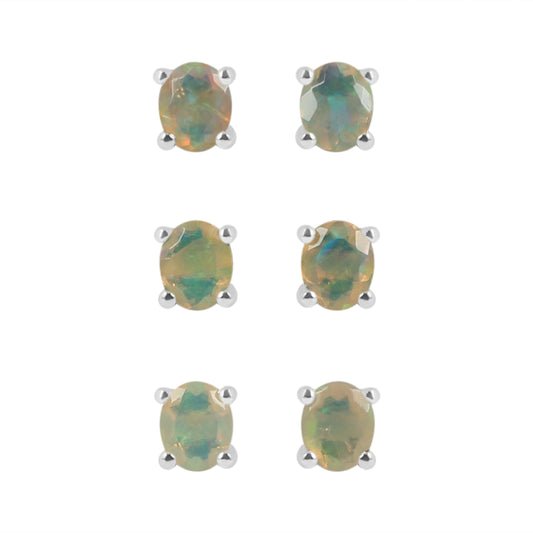 Sterling Silver Earrings Opal  IGE-1168