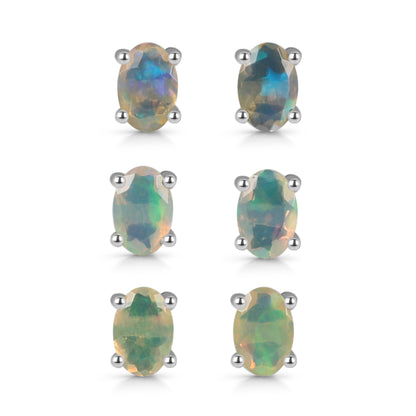 Sterling Silver Earrings Opal  IGE-1154