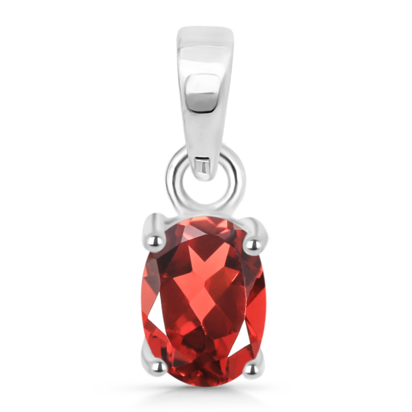 Sterling Silver Pendant Garnet   IGP-915