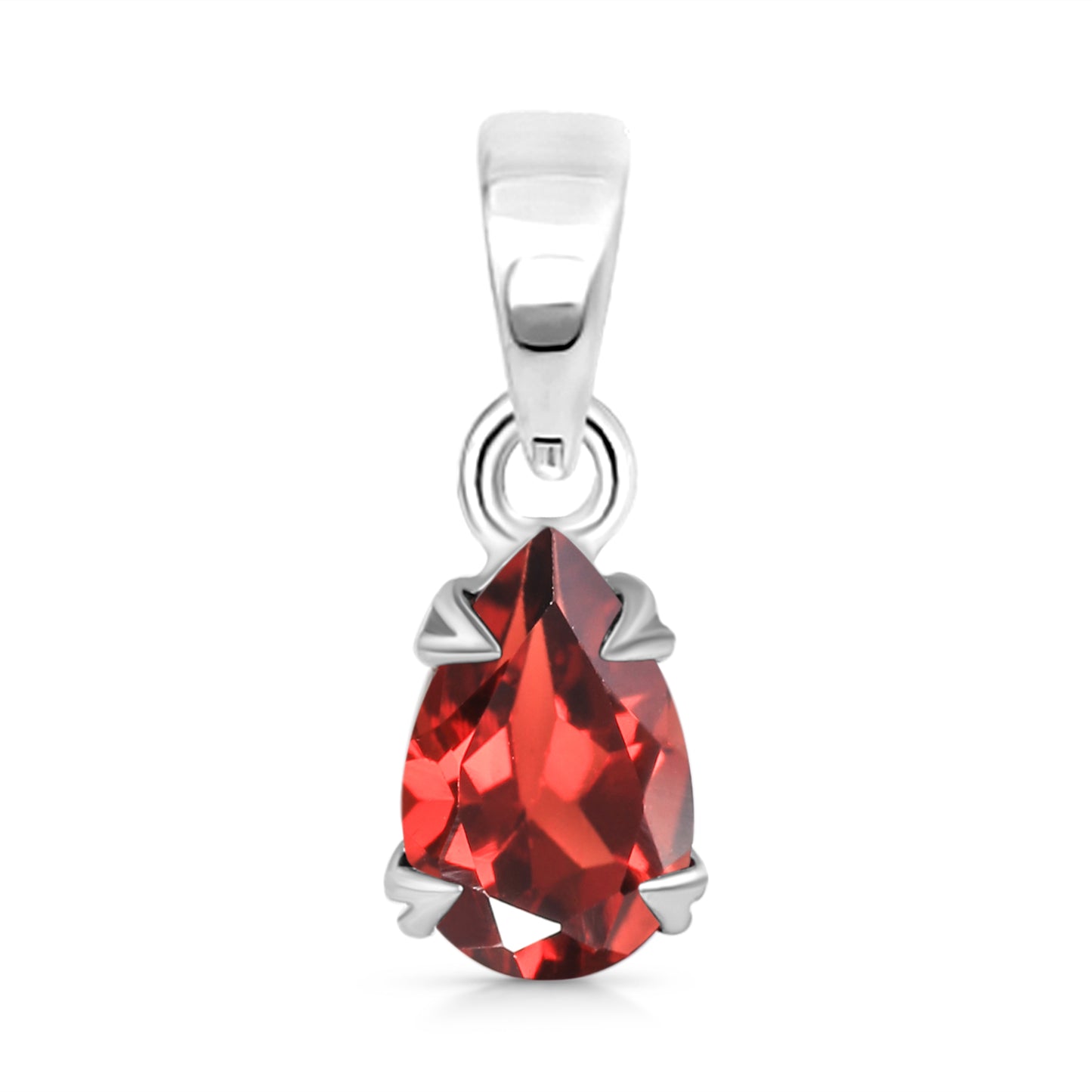 Sterling Silver Pendant Garnet   IGP-1014