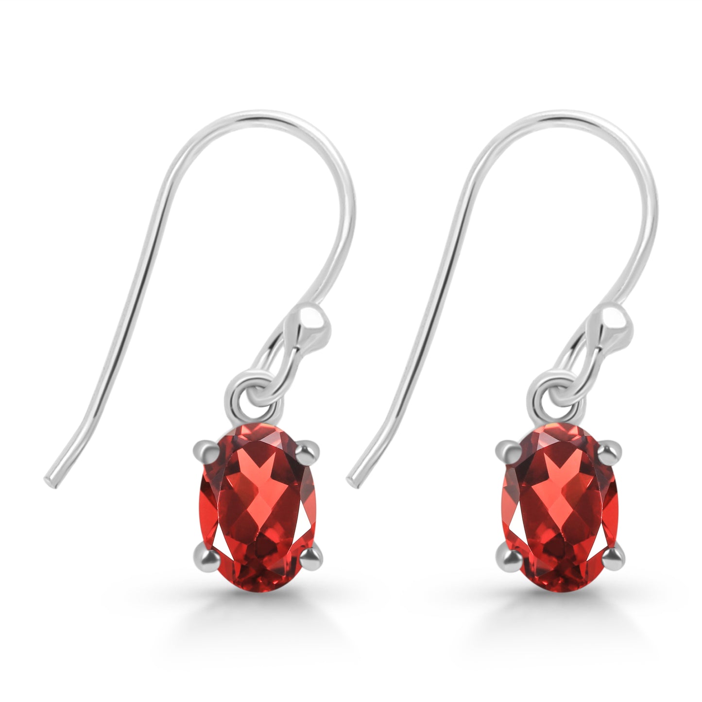 Sterling Silver Earrings Garnet  IGE-670