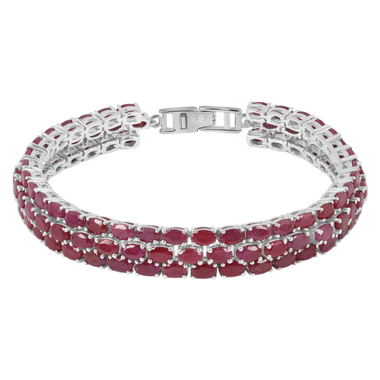 Sterling Silver Bracelet Ruby  IGB-195