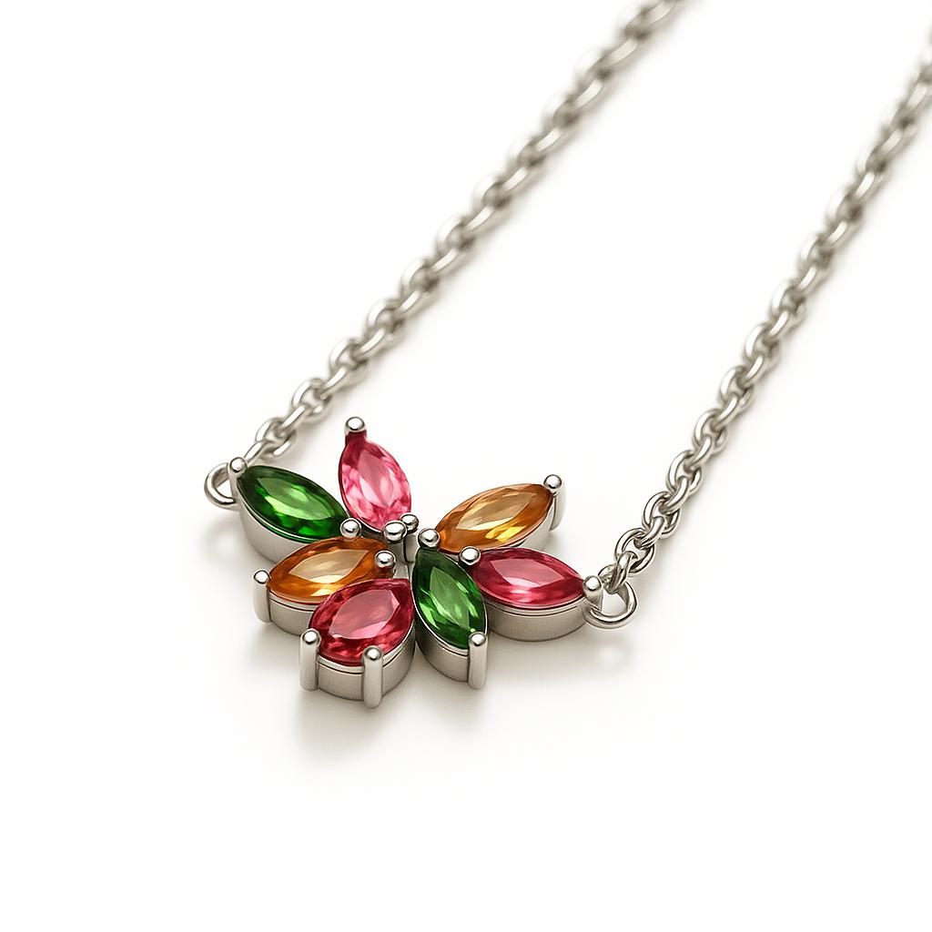 Sterling Silver Necklace Tourmaline  IGN-367