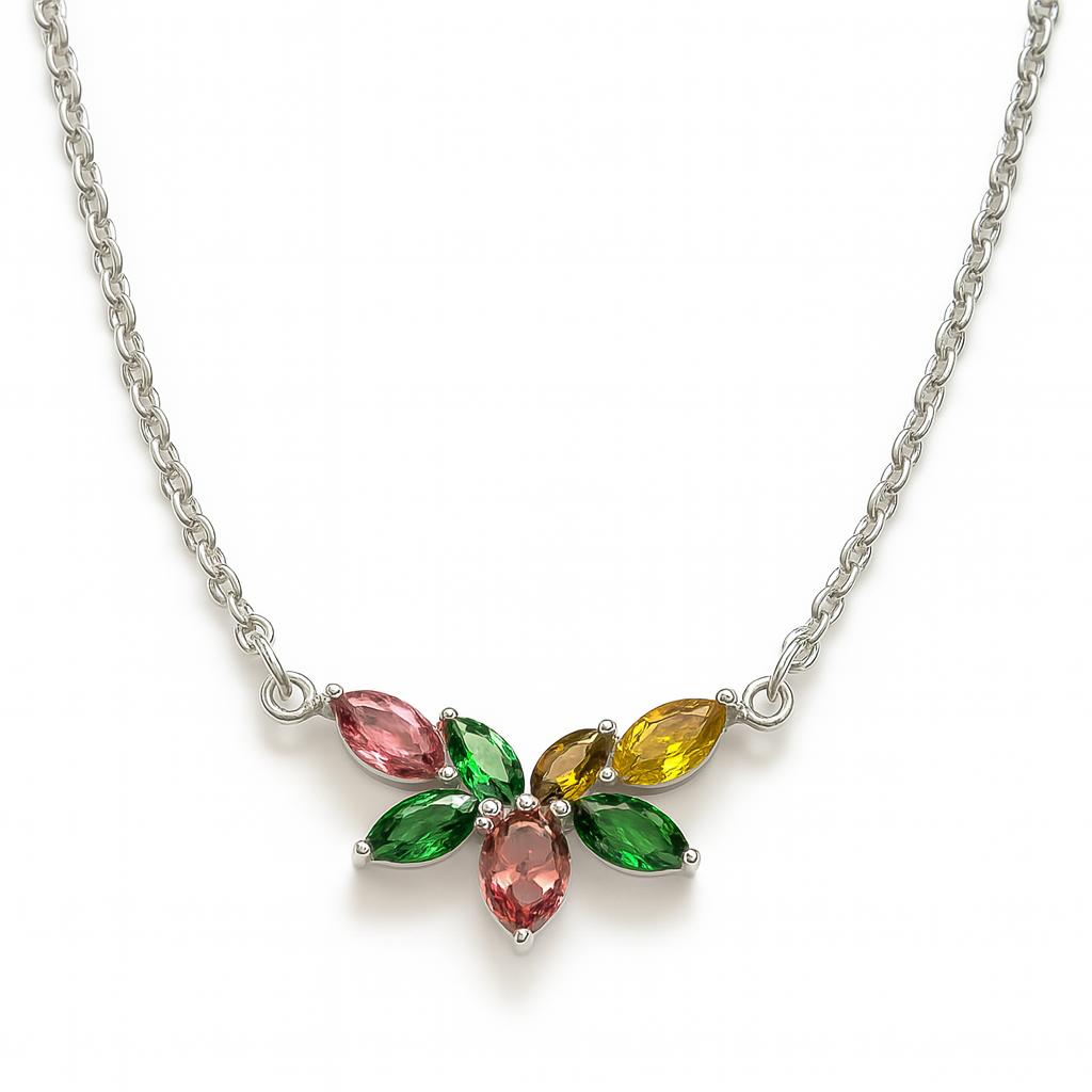 Sterling Silver Necklace Tourmaline  IGN-367