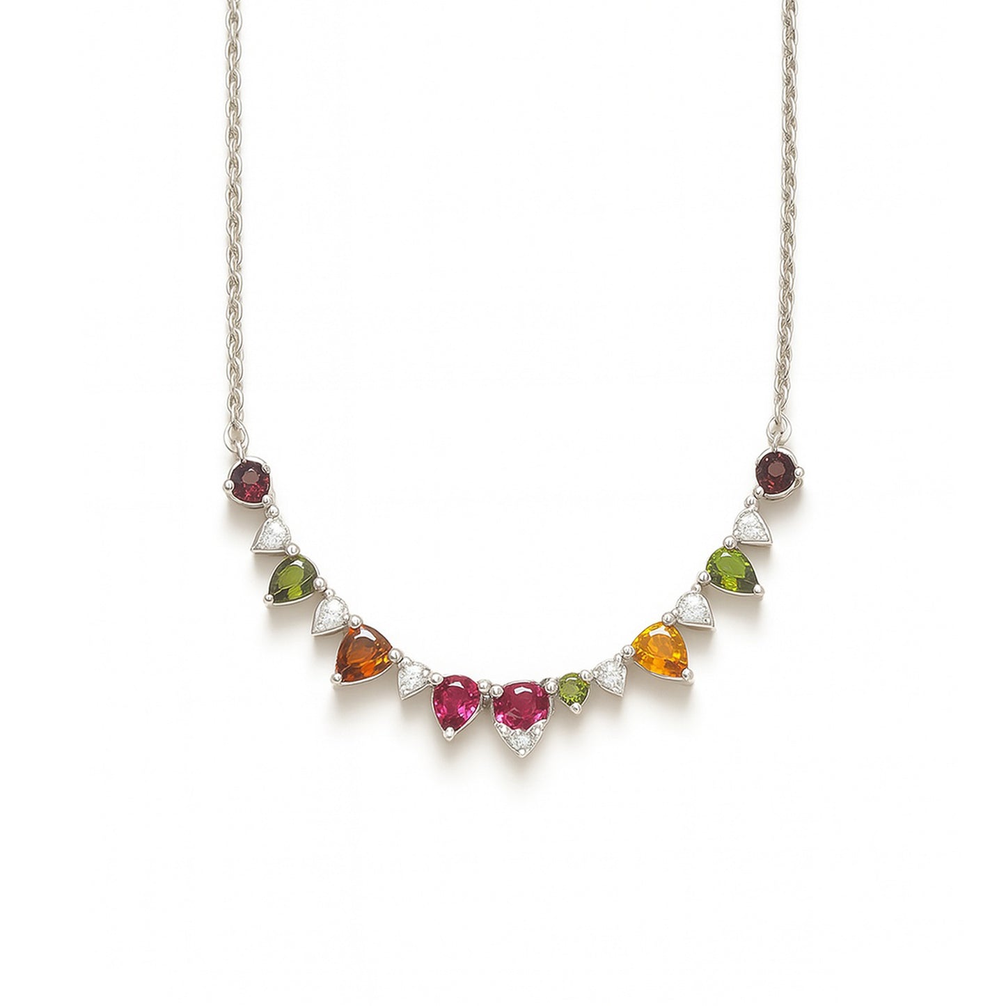 Sterling Silver Necklace Tourmaline  IGN-351