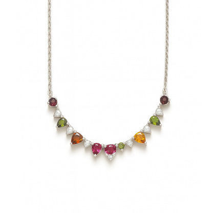 Sterling Silver Necklace Tourmaline  IGN-351