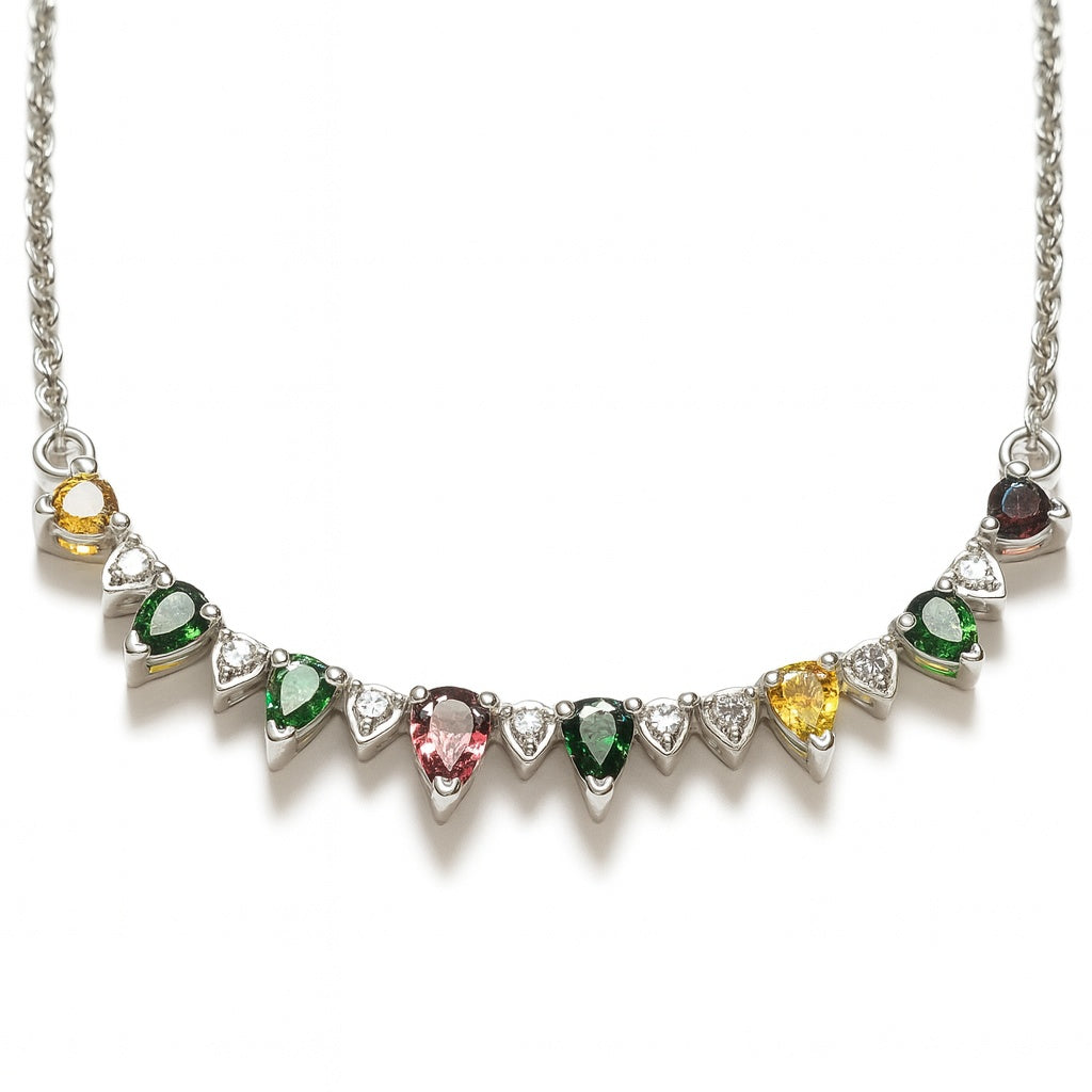 Sterling Silver Necklace Tourmaline  IGN-305