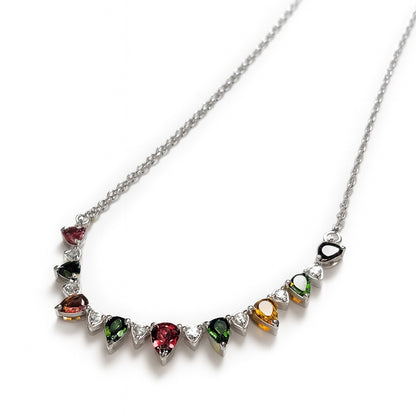 Sterling Silver Necklace Tourmaline  IGN-305