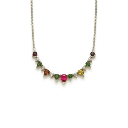 Sterling Silver Necklace Tourmaline  IGN-305