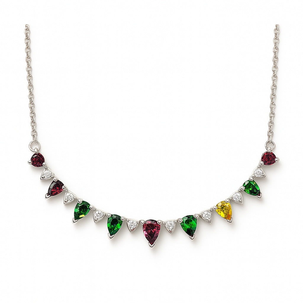 Sterling Silver Necklace Tourmaline  IGN-305