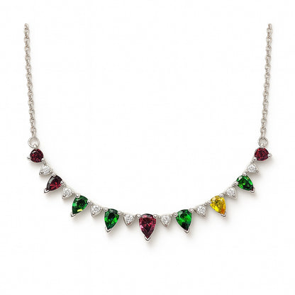 Sterling Silver Necklace Tourmaline  IGN-305