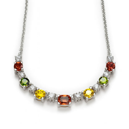 Sterling Silver Necklace Tourmaline  IGN-302