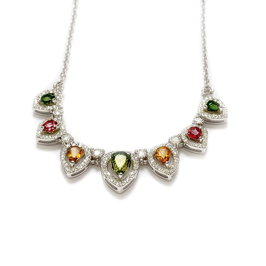 Sterling Silver Necklace Tourmaline  IGN-306