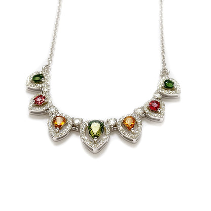 Sterling Silver Necklace Tourmaline  IGN-306