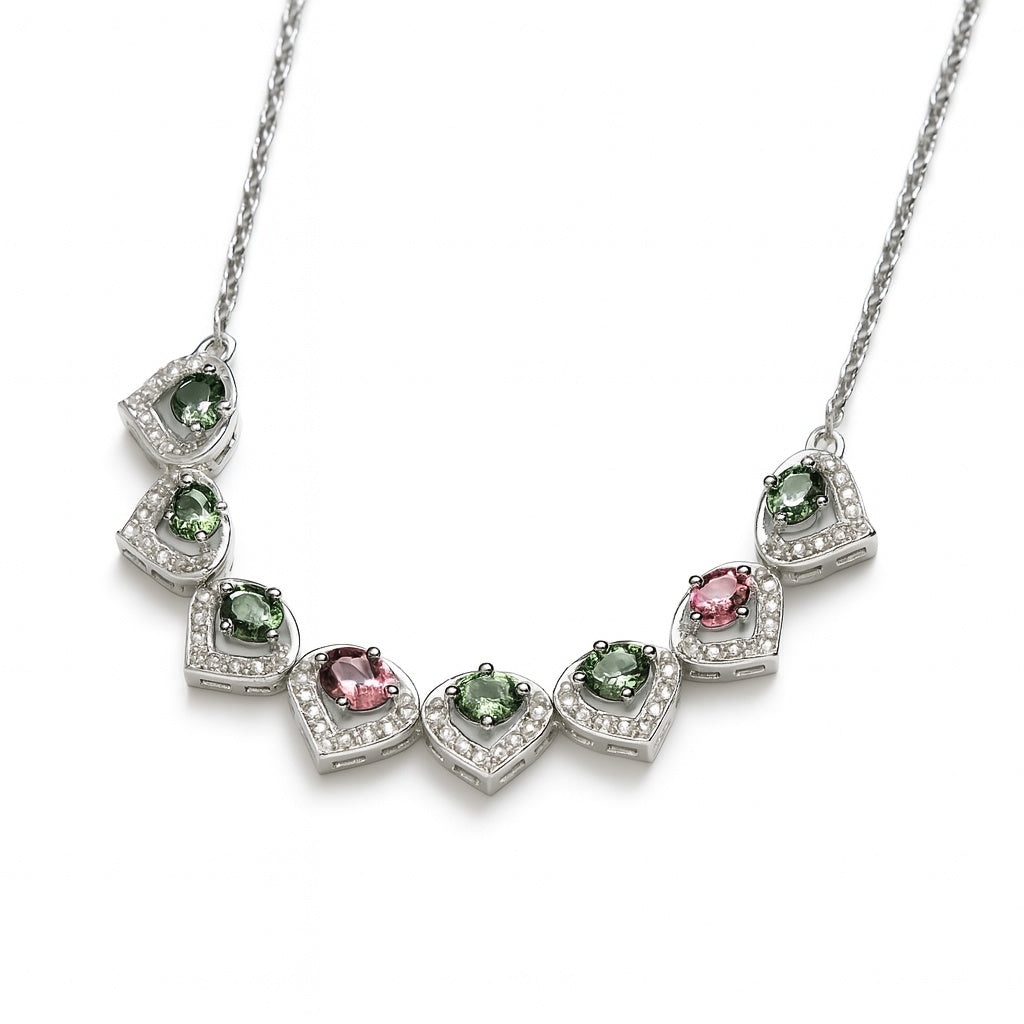 Sterling Silver Necklace Tourmaline  IGN-350