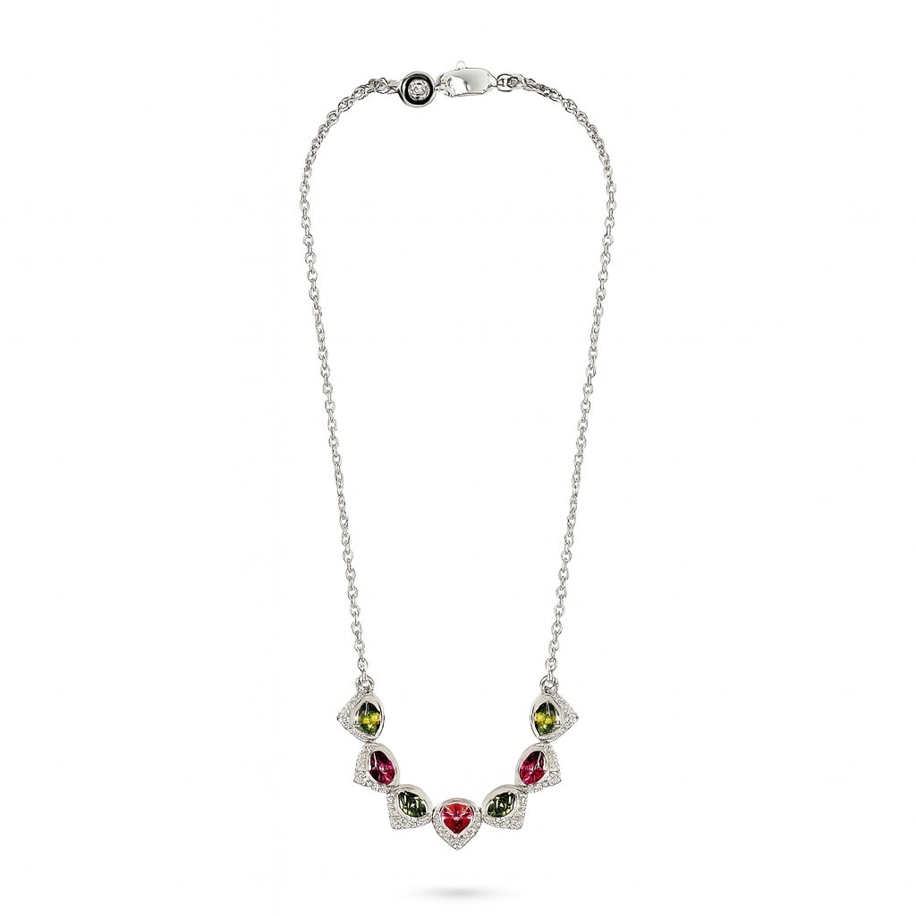 Sterling Silver Necklace Tourmaline  IGN-350