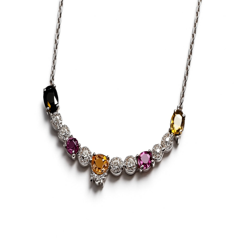 Sterling Silver Necklace Tourmaline  IGN-354