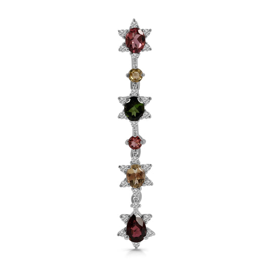 Sterling Silver Necklace Tourmaline  IGN-329