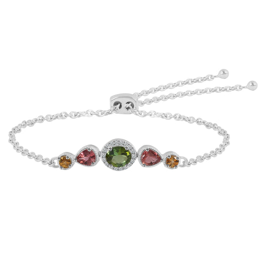 Sterling Silver Bracelet Tourmaline  IGB-144