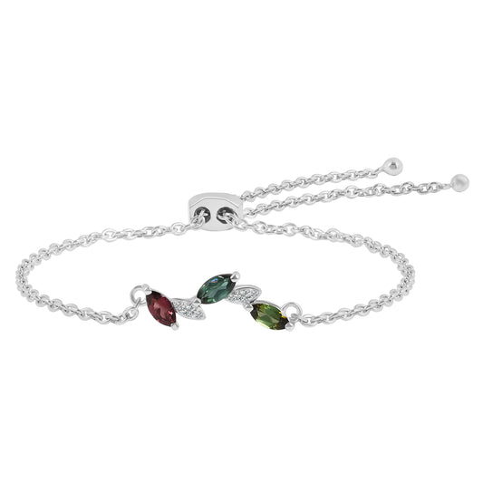 Sterling Silver Bracelet Tourmaline  IGB-143