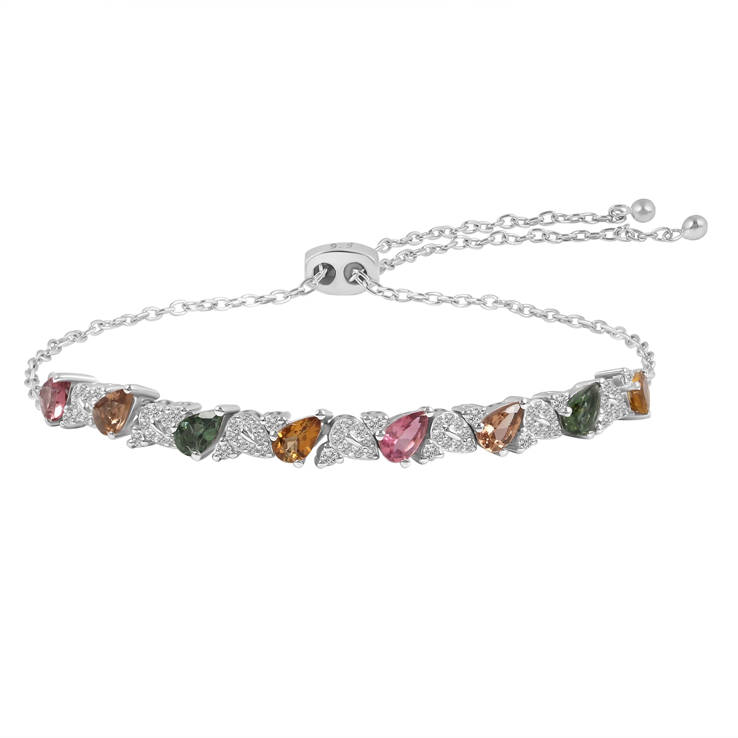 Sterling Silver Bracelet Tourmaline  IGB-128