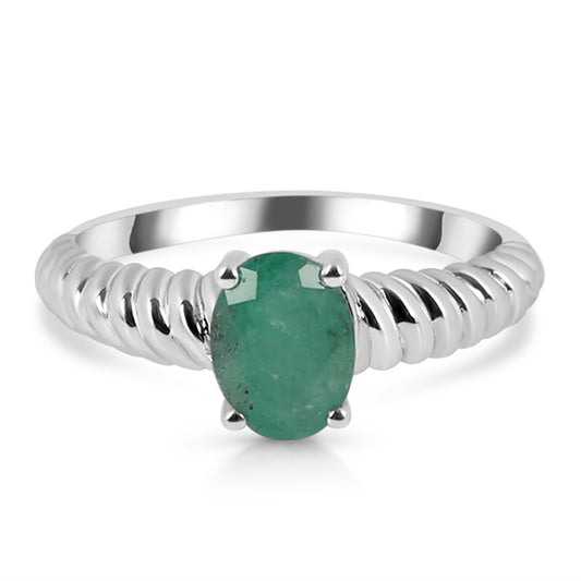 Sterling Silver Ring Emerald  IGR-414  Size 8