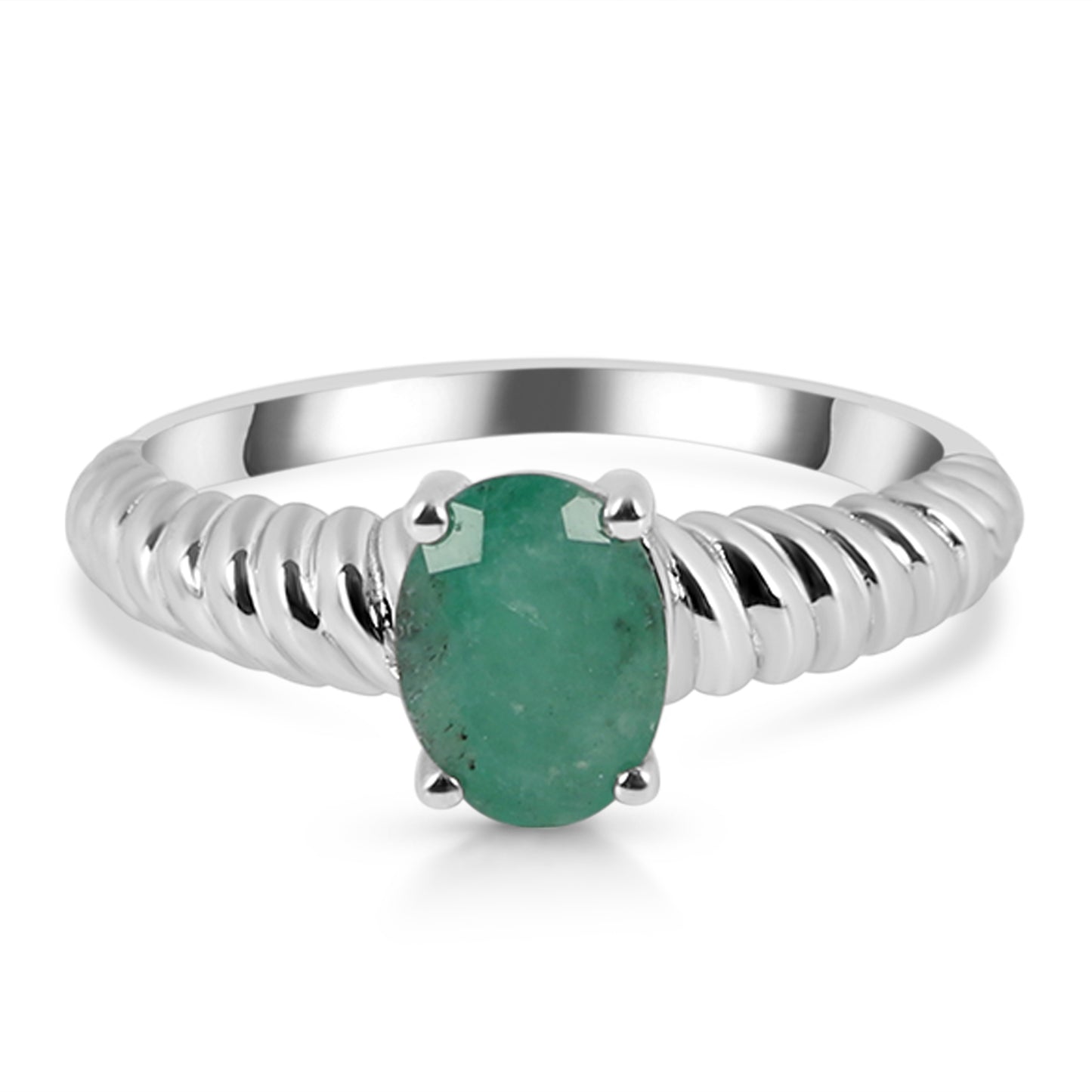 Sterling Silver Ring Emerald  IGR-414  Size 9