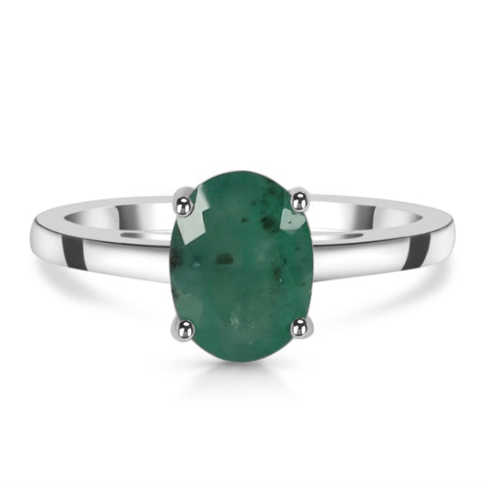 Sterling Silver Ring Emerald  IGR-3063 Size 8