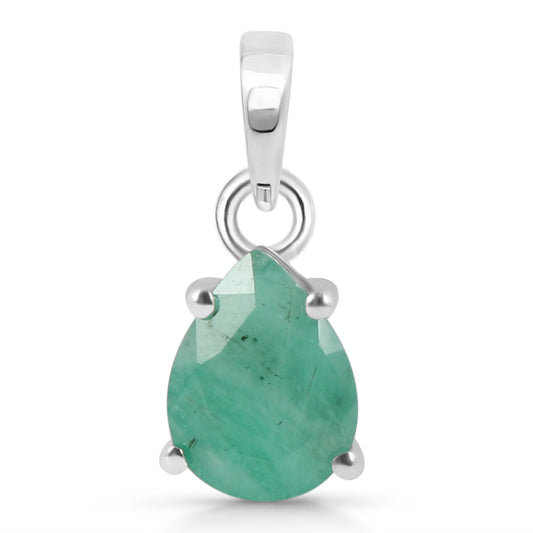 Sterling Silver Pendant Emerald   IGP-759