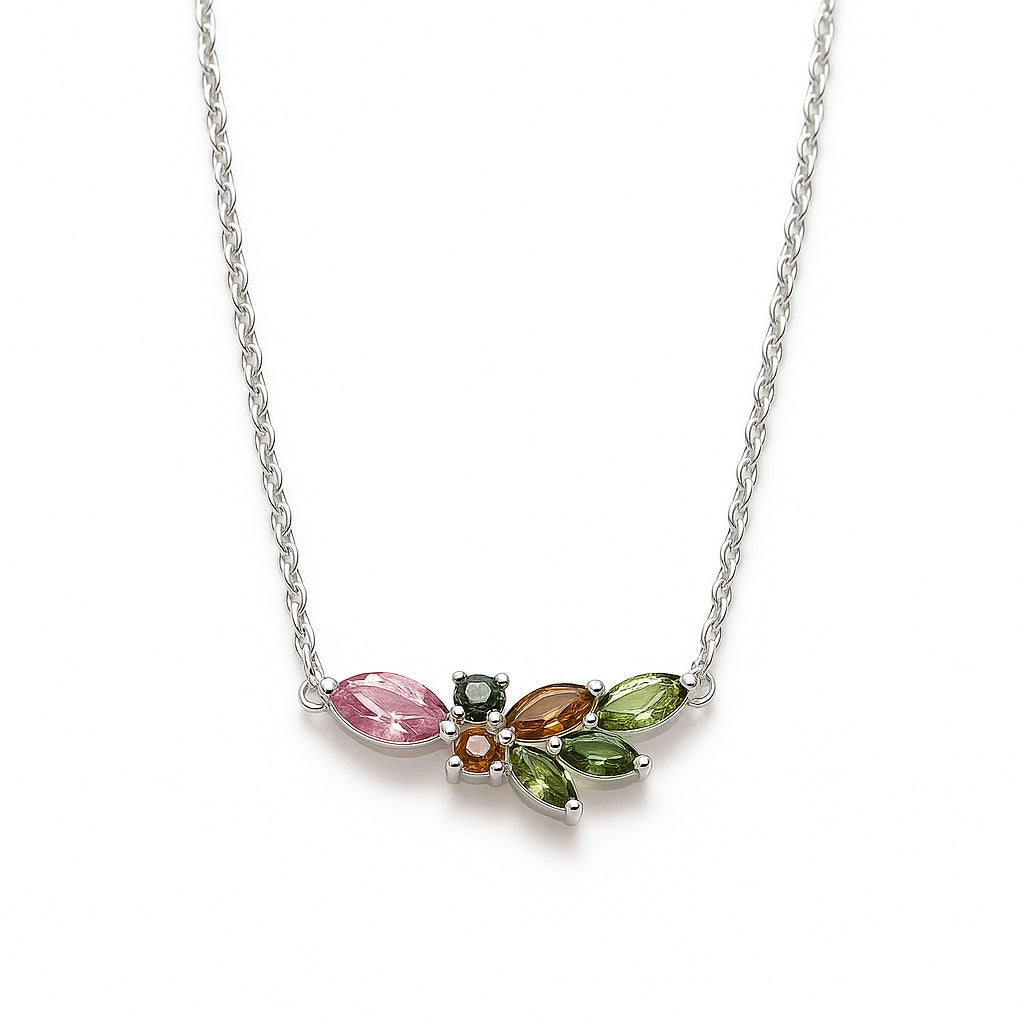 Sterling Silver Necklace Tourmaline  IGN-366