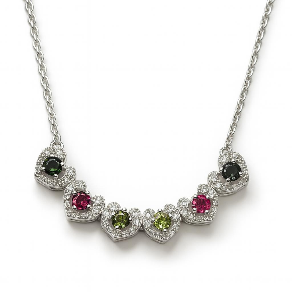 Sterling Silver Necklace Tourmaline  IGN-353