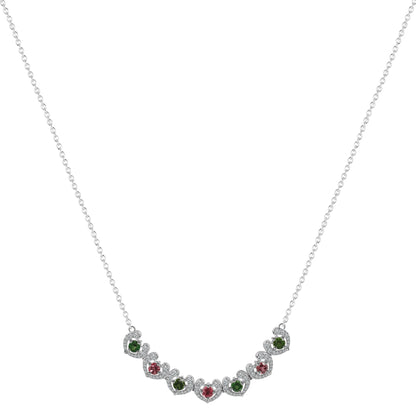 Sterling Silver Necklace Tourmaline  IGN-353