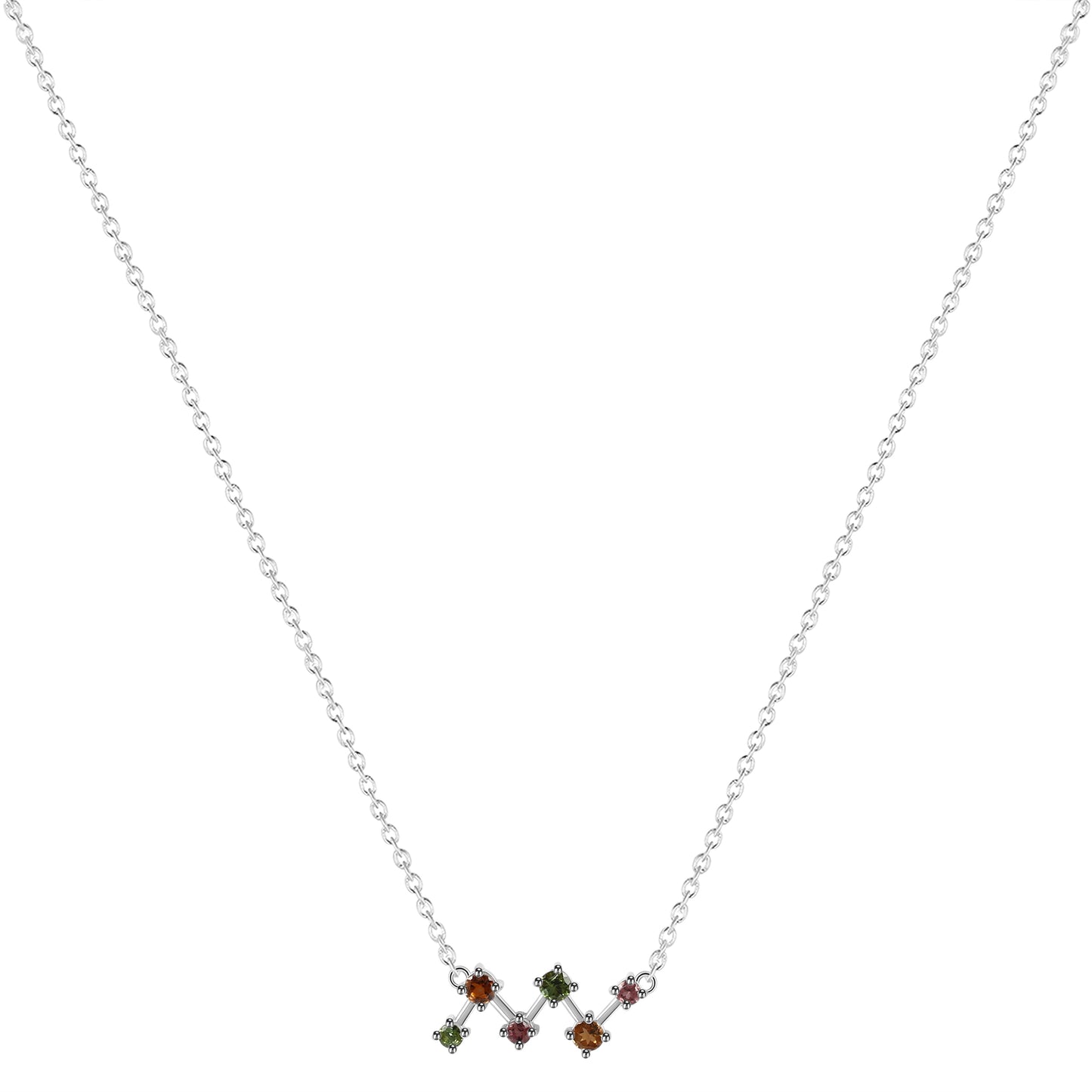 Sterling Silver Necklace Tourmaline  IGN-368