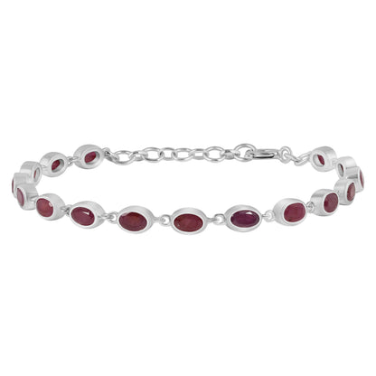 Sterling Silver Bracelet Ruby  IGB-117