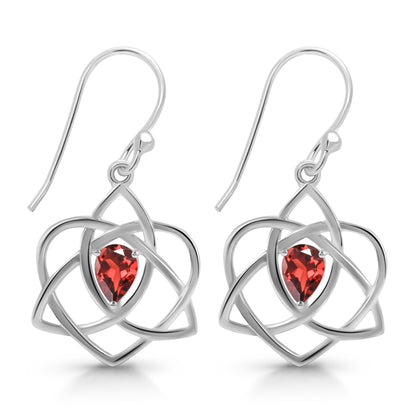 Sterling Silver Earrings Garnet   IGE-880