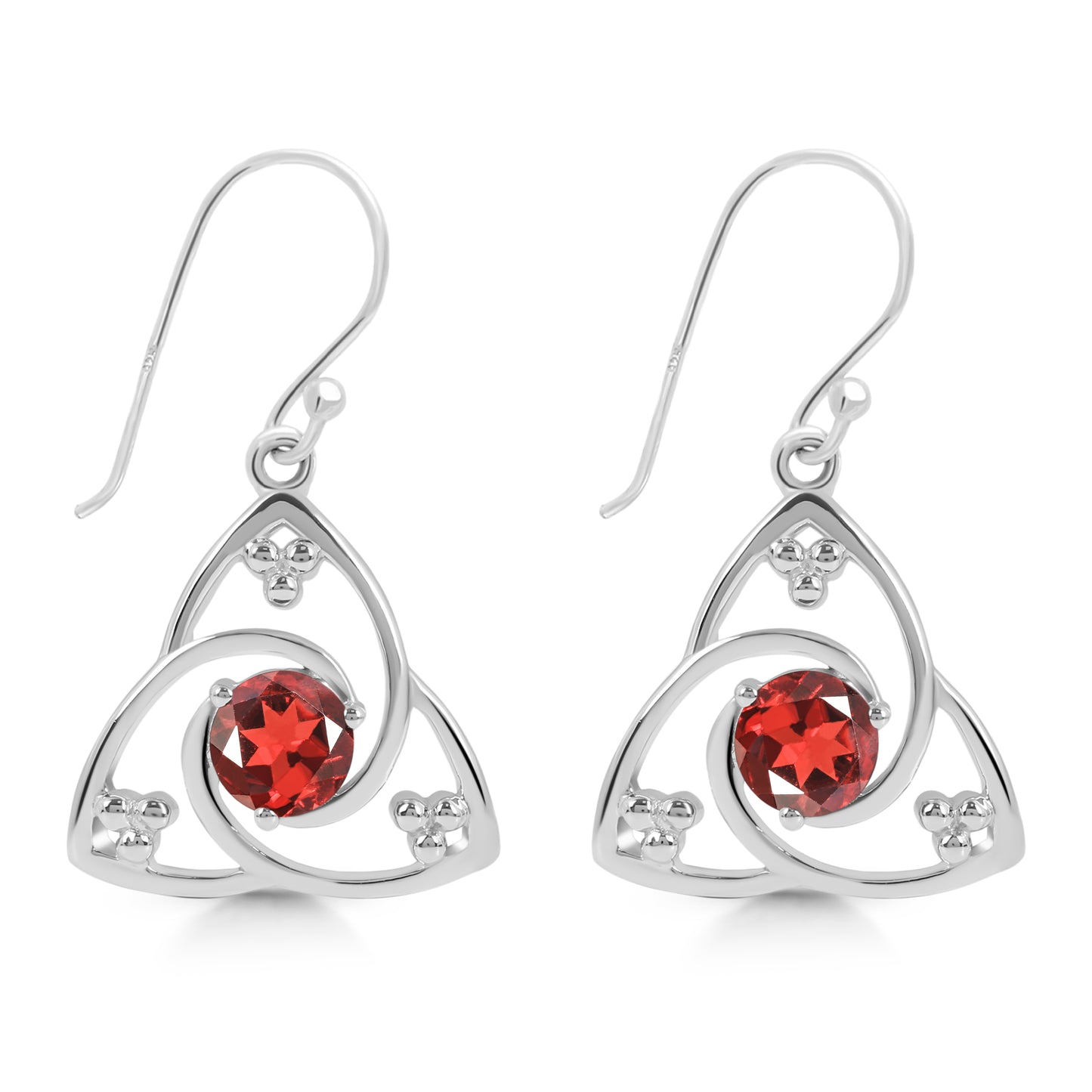 Sterling Silver Earrings Garnet   IGE-878