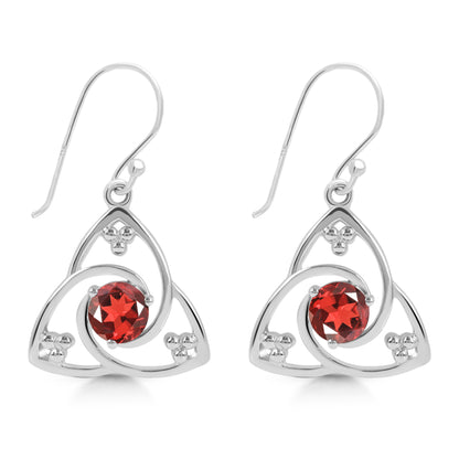 Sterling Silver Earrings Garnet   IGE-878