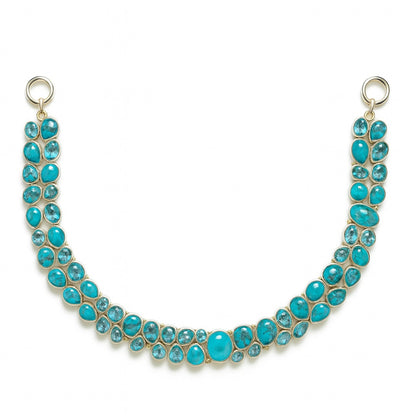 Sterling Silver Necklace Turquoise Blue Topaz